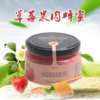 洋品多俄罗斯进口 蜂蜜之恋 水果蜂蜜系列 草莓蜂蜜 250克 3367