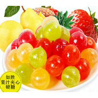 洋品多俄罗斯如胜菠萝草莓香梨蜜桔果汁夹心乒乓球糖果散果250克