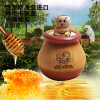 洋品多俄罗斯木桶蜂蜜椴树蜜杂花蜜荞麦蜜草木犀350克小蜜蜂木罐