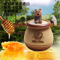 洋品多俄罗斯木桶蜂蜜椴树蜜杂花蜜荞麦蜜草木犀350克小熊木罐