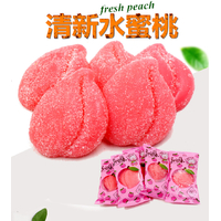 洋品多俄罗斯风味清新水蜜桃软糖500g袋装水果糖年货糖果休闲零食喜糖
